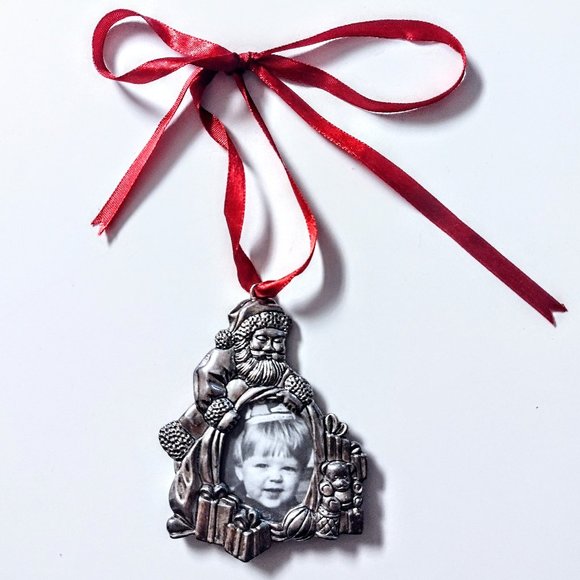 GORHAM Silverplate Santa Claus & Toy Bag ~ Picture Frame Ornament ~ Vintage GVC! - Picture 1 of 6